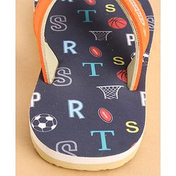 Cute Walk by Babyhug Slip Ons Flip Flop With Text Print - Navy Blue