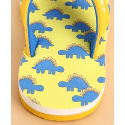 Cute Walk by Babyhug Slip Ons Flip Flop With Dino Print - Yellow