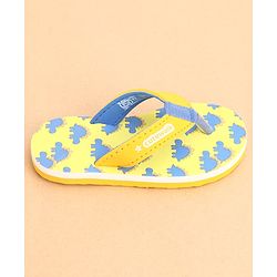 Cute Walk by Babyhug Slip Ons Flip Flop With Dino Print - Yellow