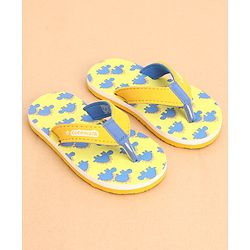 Cute Walk by Babyhug Slip Ons Flip Flop With Dino Print - Yellow