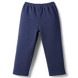 Babyhug Velour Knit Full Length Solid Pant - Black
