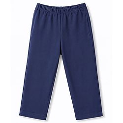 Babyhug Velour Knit Full Length Solid Pant - Black