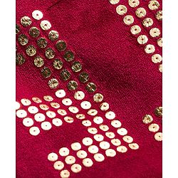 Babyhug Velour Full Sleeves Winter Wear Set With Text Foil Print - Wine