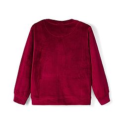 Babyhug Velour Full Sleeves Winter Wear Set With Text Foil Print - Wine