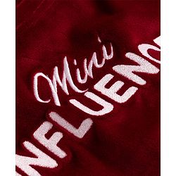 Babyhug Velour Full Sleeves Winter Wear Set With Text Embroidery - Maroon