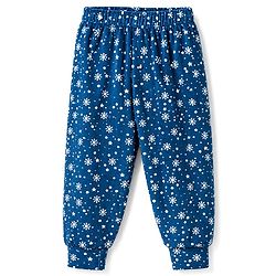 Babyhug Velour Full Sleeves Sweatshirt & Pant Co-Ord Winter Wear Suit With Snowflake Print - Navy Blue