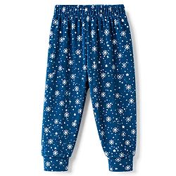 Babyhug Velour Full Sleeves Sweatshirt & Pant Co-Ord Winter Wear Suit With Snowflake Print - Navy Blue