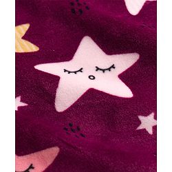 Babyhug Velour Full Sleeves Sweatshirt & Pant Co-Ord Winter Wear Suit With Star Print - Maroon