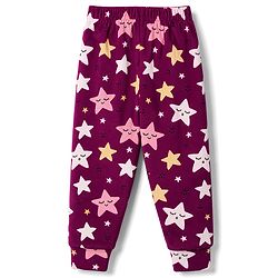 Babyhug Velour Full Sleeves Sweatshirt & Pant Co-Ord Winter Wear Suit With Star Print - Maroon