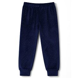 Babyhug Velour Full Sleeves Hooded Sweatshirt & Pant Co-Ord Winter Wear Suit With Galaxy Print - Navy Blue