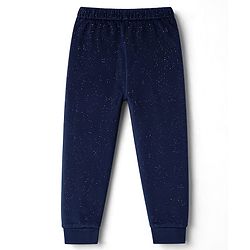 Babyhug Velour Full Sleeves Hooded Sweatshirt & Pant Co-Ord Winter Wear Suit With Galaxy Print - Navy Blue