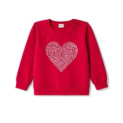 Babyhug Velour Full Sleeves Winter Wear Set With Heart Foil Print - Fuchsia