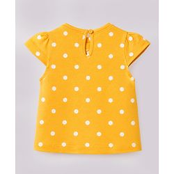 Babyhug 100% Cotton Knit Half Sleeves Floral & Polka Dots Printed T-Shirts Pack Of 3 - Red Yellow & White