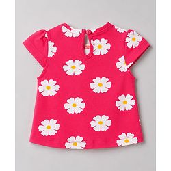 Babyhug 100% Cotton Knit Half Sleeves Floral & Polka Dots Printed T-Shirts Pack Of 3 - Red Yellow & White