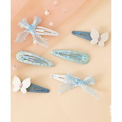 Babyhug Free Size Snap Clips With Applique - Blue
