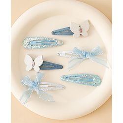 Babyhug Free Size Snap Clips With Applique - Blue