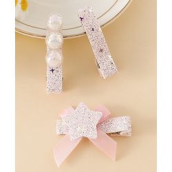 Babyhug Hair Pins And Clips With Shimmer & Pearl Free Size - Gold