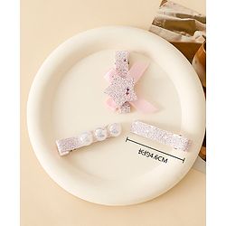 Babyhug Hair Pins And Clips With Shimmer & Pearl Free Size - Gold
