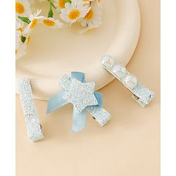 Babyhug Hair Pins And Clips With Shimmer & Pearl Free Size - Gold