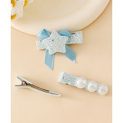Babyhug Hair Pins And Clips With Shimmer & Pearl Free Size - Gold