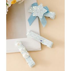 Babyhug Hair Pins And Clips With Shimmer & Pearl Free Size - Gold