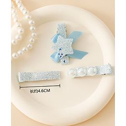 Babyhug Hair Pins And Clips With Shimmer & Pearl Free Size - Gold