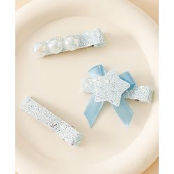 Babyhug Hair Pins And Clips With Shimmer & Pearl Free Size - Gold