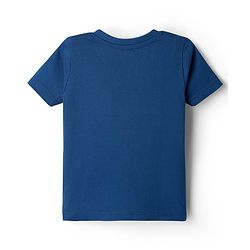 Babyhug 100% Cotton Knit Half Sleeves T-Shirt & Pyjama Night Suit With Text Print - Navy Blue