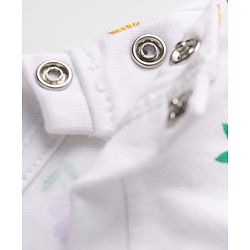 Babyhug 100% Cotton Knit Half Sleeves T-Shirt & Pyjama Night Suit With Floral Print - White