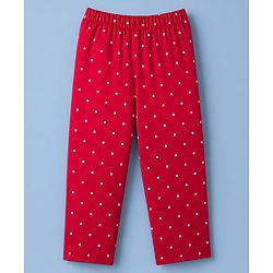 Babyhug 100% Cotton Knit Half sleeves T-Shirt & Pyjama Night Suit With Polka Dot & Text Print - White