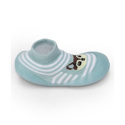 Cute Walk by Babyhug Slip On Closure Sock shoes With Fox Design - Sky Blue & White