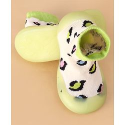 Cute Walk by Babyhug Slip On Printed Sock Shoes - Green
