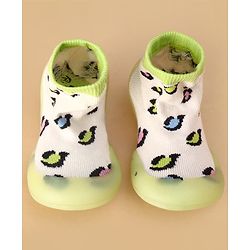 Cute Walk by Babyhug Slip On Printed Sock Shoes - Green