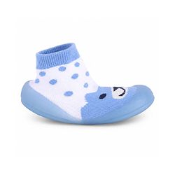 Cute Walk by Babyhug Slip on Sock Shoes with Bear Print - Blue