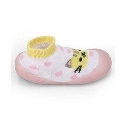 Cute Walk by Babyhug Slip On Closure Sock shoes With Cat Design - Pink & White