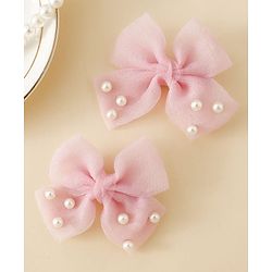 Babyhug Free Size Bow & Butterfly Clips - Pink