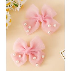 Babyhug Free Size Bow & Butterfly Clips - Pink