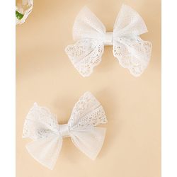Babyhug Free Size Bow & Butterfly Clips - White