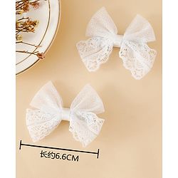 Babyhug Free Size Bow & Butterfly Clips - White