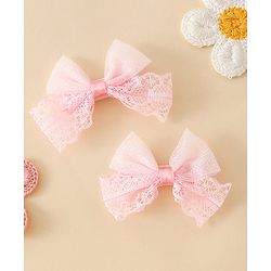 Babyhug Free Size Bow & Butterfly Clips - White