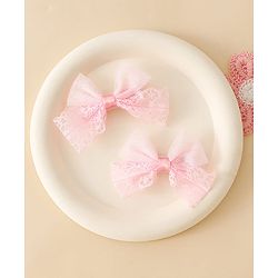 Babyhug Free Size Bow & Butterfly Clips - White