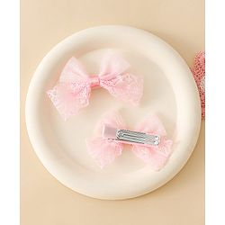 Babyhug Free Size Bow & Butterfly Clips - White