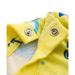 Babyhug 100% Cotton Knit Half Sleeves Co Ord T-Shirt & Shorts Night Suit Space Print - Yellow