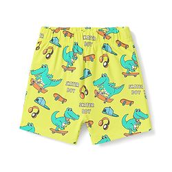 Babyhug Cotton Knit Half Sleeves T-Shirt & Shorts Co-Ord Night Suit With Dino Print - Green