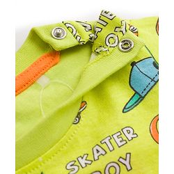 Babyhug Cotton Knit Half Sleeves T-Shirt & Shorts Co-Ord Night Suit With Dino Print - Green
