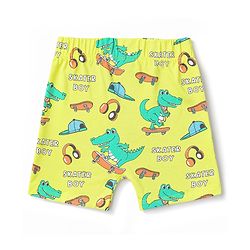 Babyhug Cotton Knit Half Sleeves T-Shirt & Shorts Co-Ord Night Suit With Dino Print - Green