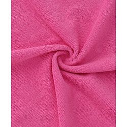 Babyhug Cotton Knit Towel With Hearts Embroidery L 102 x B 51 cm - Pink