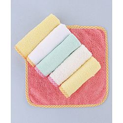 Babyhug Terry Woven Hand & Face Towel Pack of 6 L 25 X B 25 cm - Multicolor