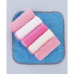 Babyhug Terry Woven Hand & Face Towel Pack of 6 L 25 X B 25 cm - Multicolor