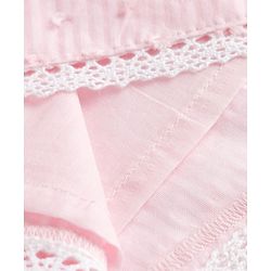 Babyhug 100% Cotton Woven Half Sleeves Frock With Lace Detailing & Headband - Pink